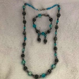 Bracelet dangle earrings necklace